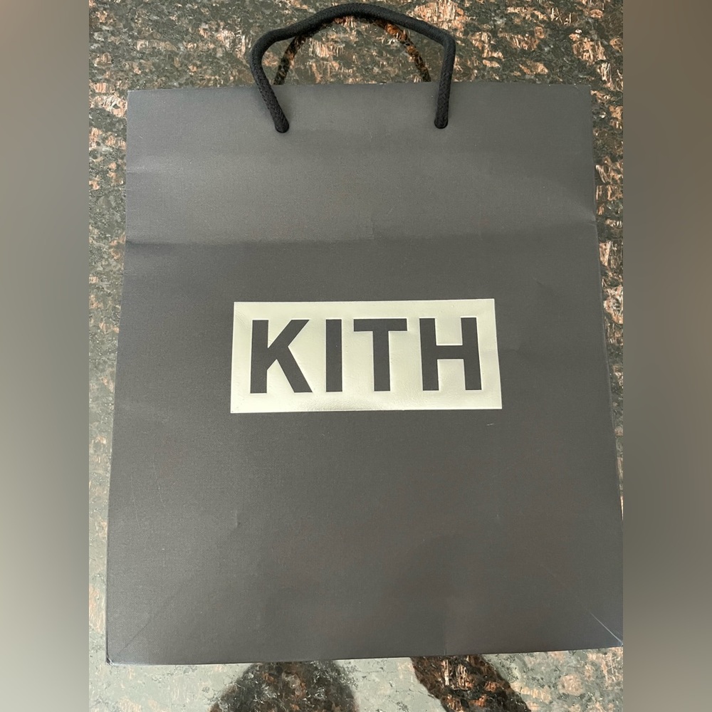 KITH Black Paper Shopper’s Bag With Metallic Silver Block Lettering